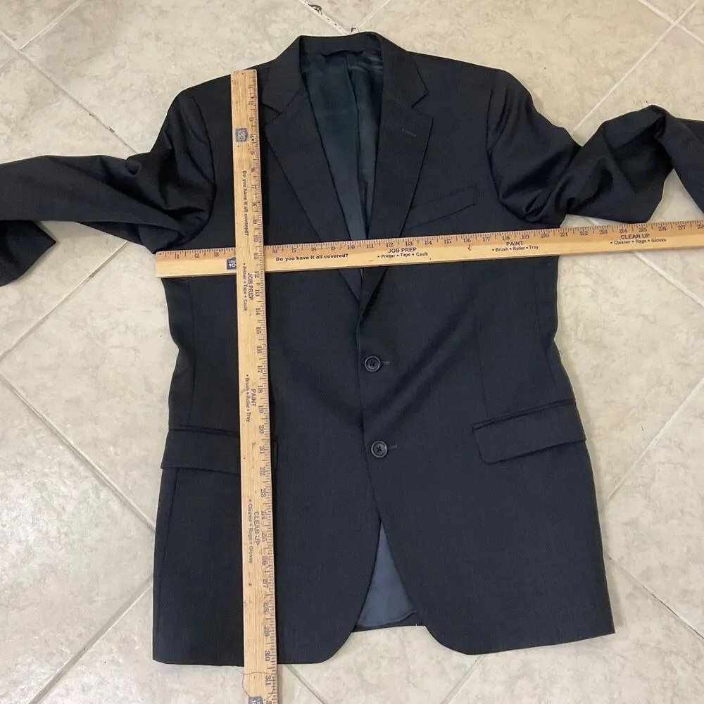 Brooks Brothers Mens  Estrato Trabaldo Togna Blazer Italy 40R Charcoal Black  *